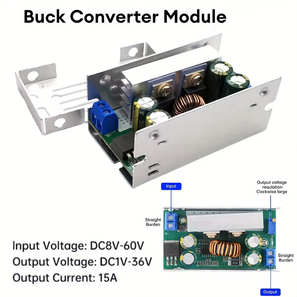 120W 15A DC-DC Buck Converter Module 8-60V to 1-36V Adjustable Power Supply