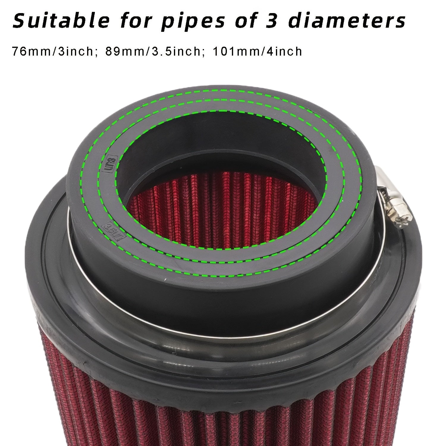 Universal Fit Air Filter Cartridge High Flow Polyester 76MM 90MM 101MM