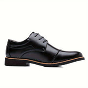 Men's Casual Leather Lace-Up Shoes for Business and Walking Durable Soft Soles