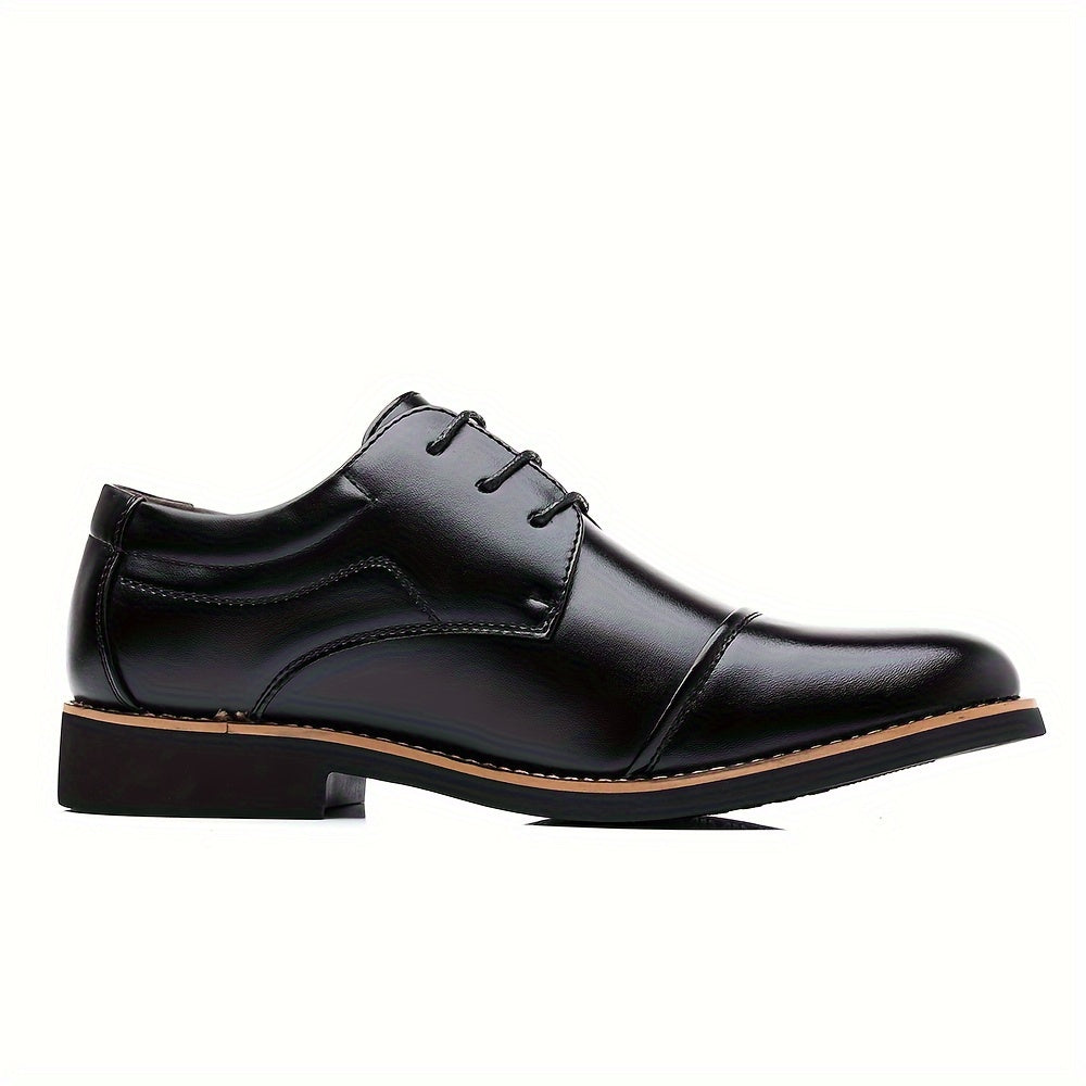 Men's Casual Leather Lace-Up Shoes for Business and Walking Durable Soft Soles