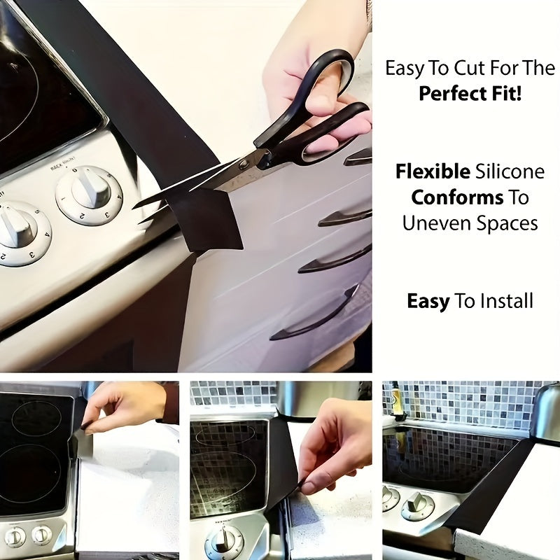 Silicone Stove Gap Cover Set for Kitchen Countertop Protection