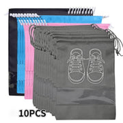 Pink Dustproof Shoe Bags 10 Pack with Drawstring for Travel Home Dorm