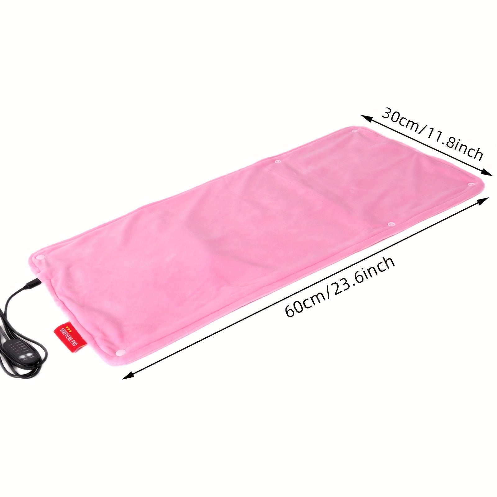 Portable Graphene USB Heating Pad with Adjustable Temp, Timer, Washable