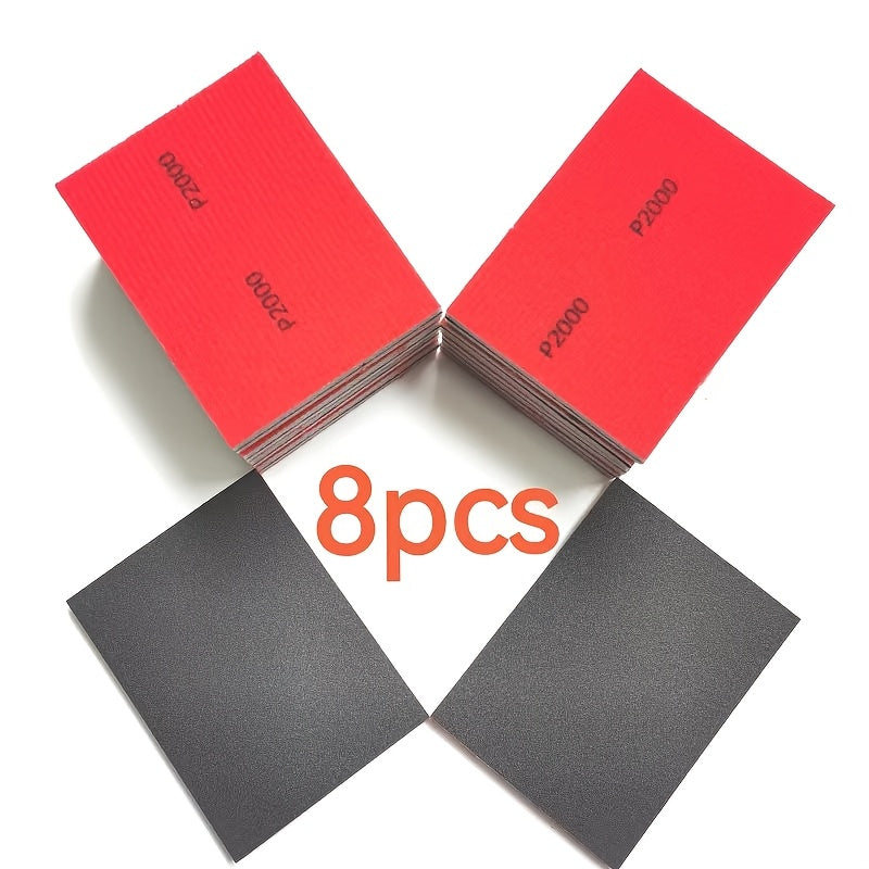 8 Pcs Ultra-Fine Sand Sponge Pads 400-3000 Grit for Wood Metal Dry Wet Sanding