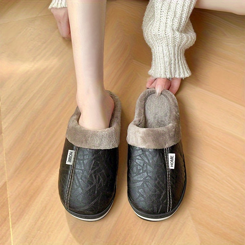 Erkaklar va ayollar uchun mo'ljallangan, plash bilan qoplangan, issiq, sirpanmaydigan, ichki va tashqi foydalanish uchun qishda mo'ljallangan dark blue uy va tashqi makon uchun shippaklar