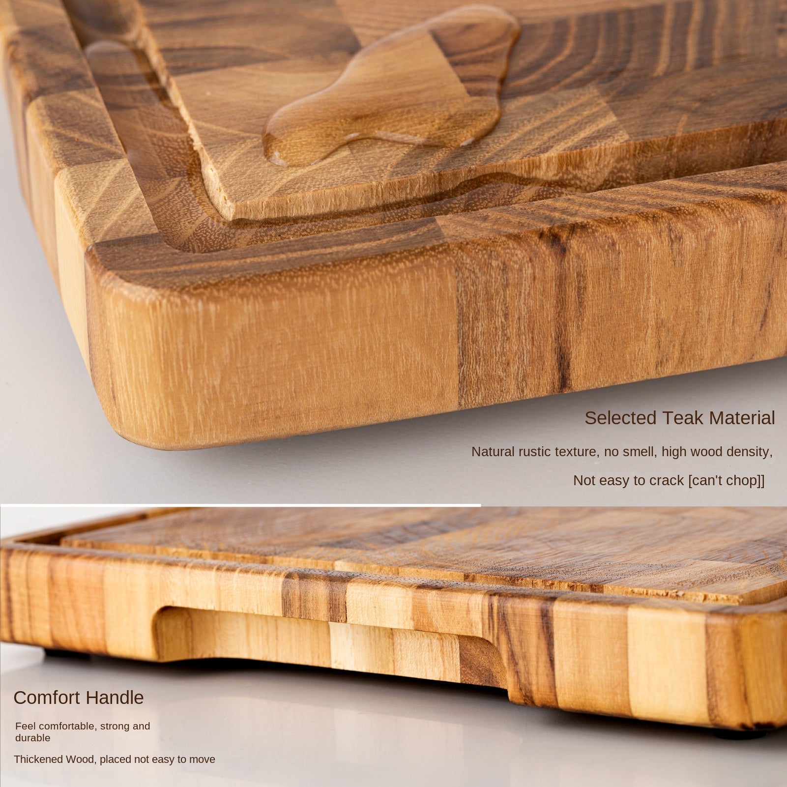 Extra-Large Teak Wood Cutting Board for Kitchen Prep and Food Safety