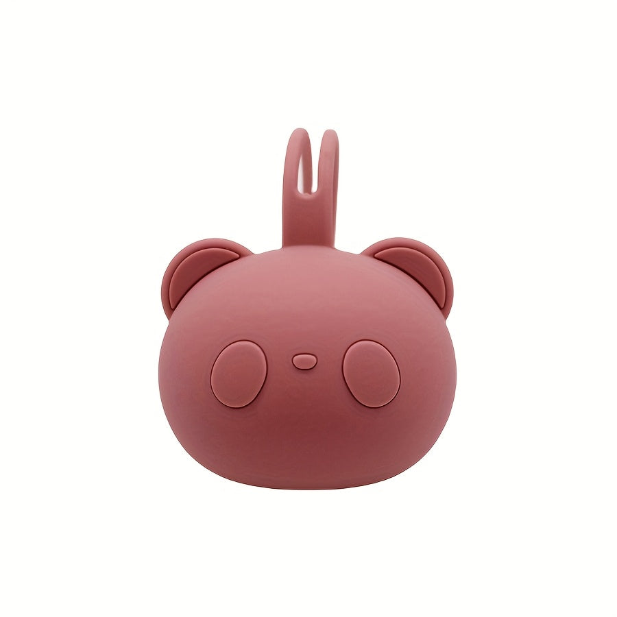 Sujetabiberón de silicona con cadena para todos los tamaños, forma de oso, estuche de almacenamiento seguro