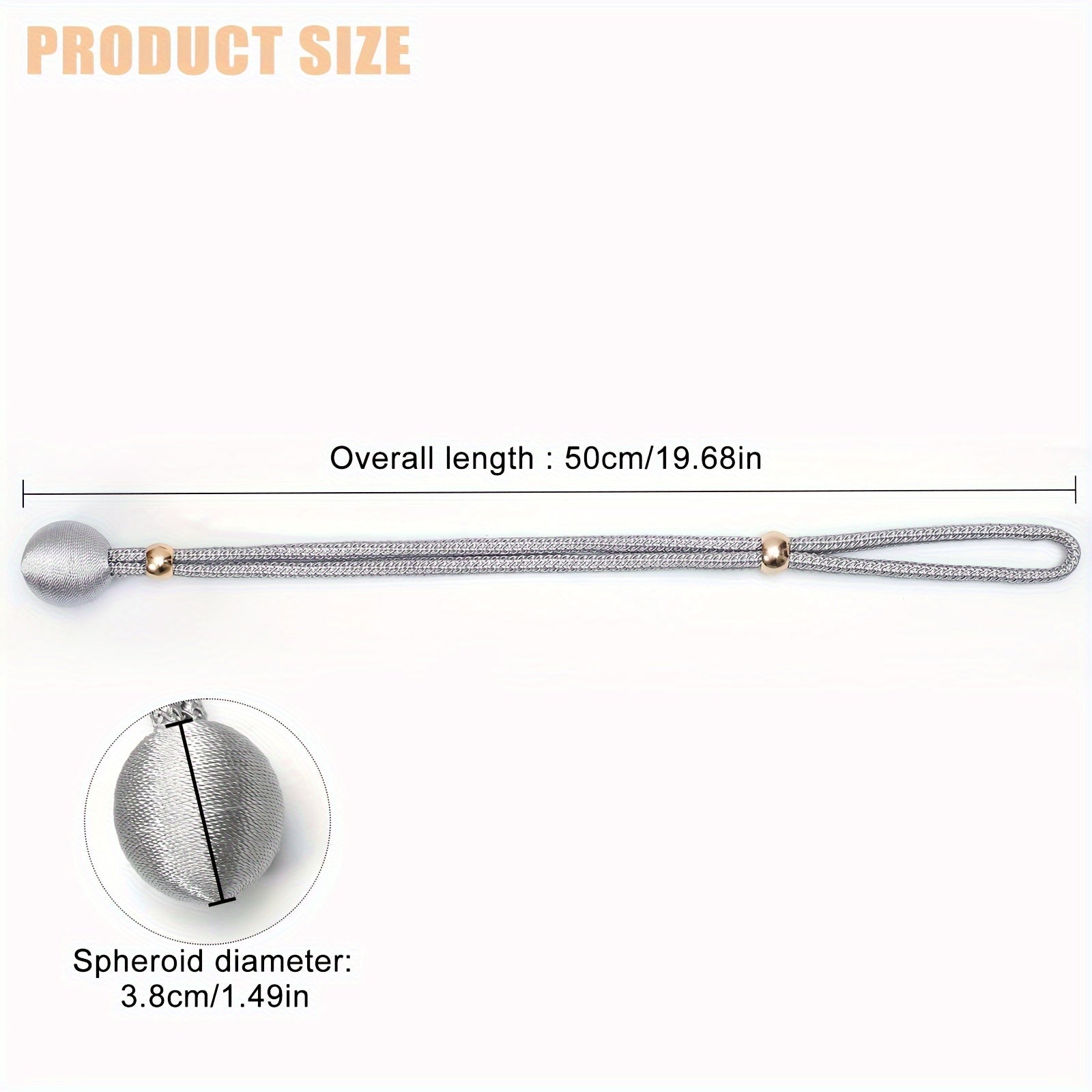 Set of 2 Modern Polyester Elastic Tiebacks for Thick Curtains, Adjustable Window Decor