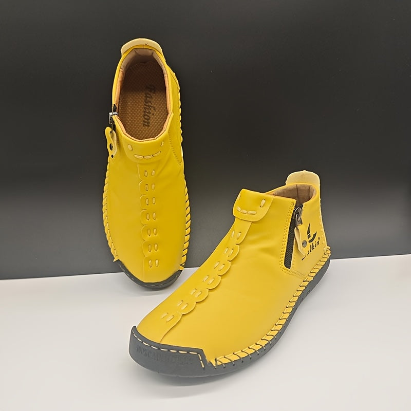 Women's Ankle Boots Breathable Microfiber Flat Heel All-Season Yellow