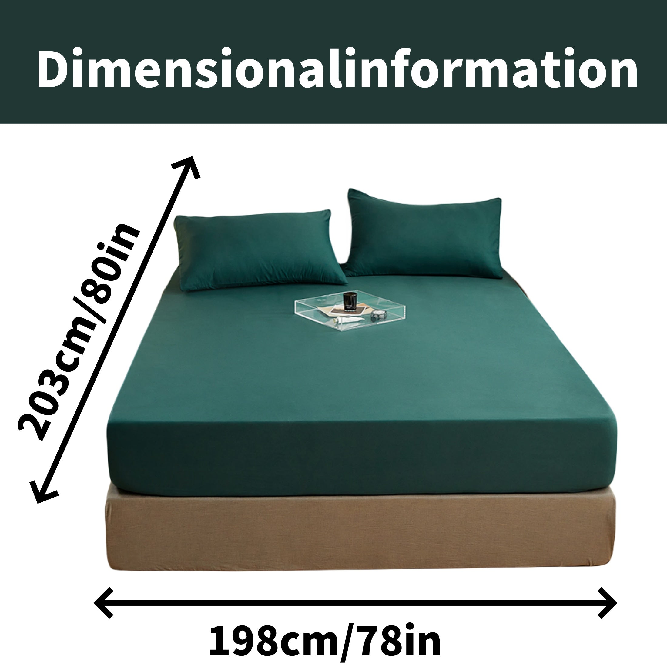 Juego de sábanas ajustadas de poliéster cepillado con 2 fundas de almohada, con bolsillo profundo, ropa de cama