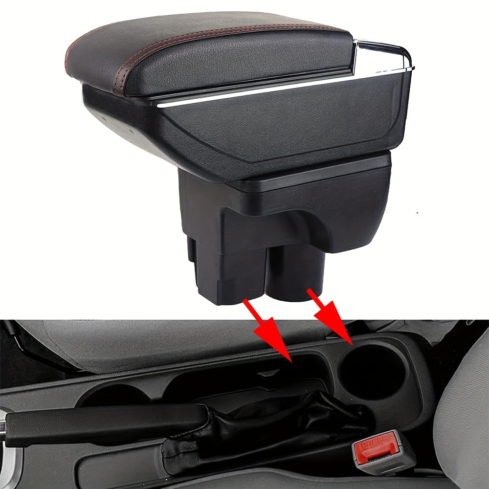 Car Interior Center Console Armrest Box With Cup Holder And Removable Tray
