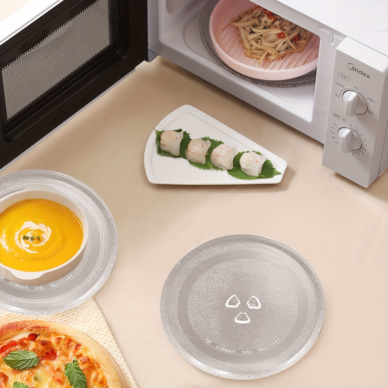 Heat-Resistant Glass Microwave Turntable Plate for Kitchen and Dining