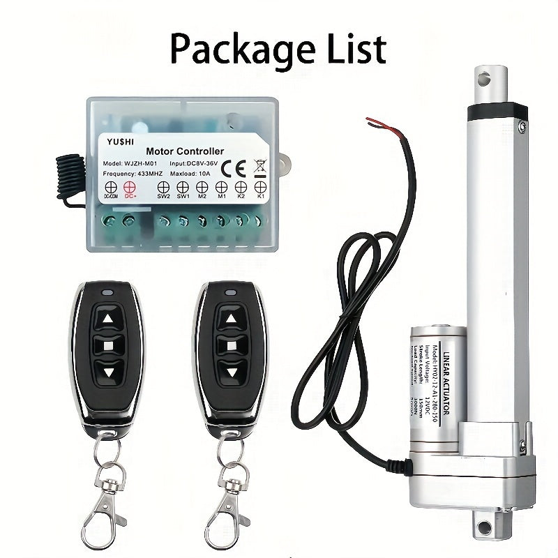 12V DC Linear Actuator with Controller 900N Max Load 10mm/s Stroke 50-300mm