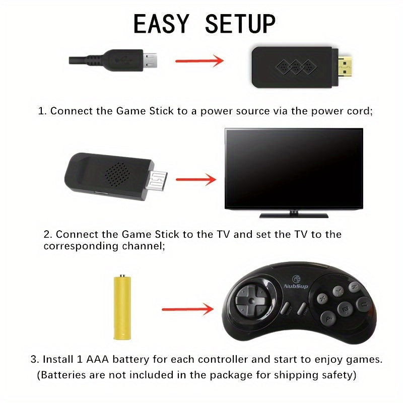 Wireless Game Controller for TV, USB Plug and Play, ABS Material, No Battery