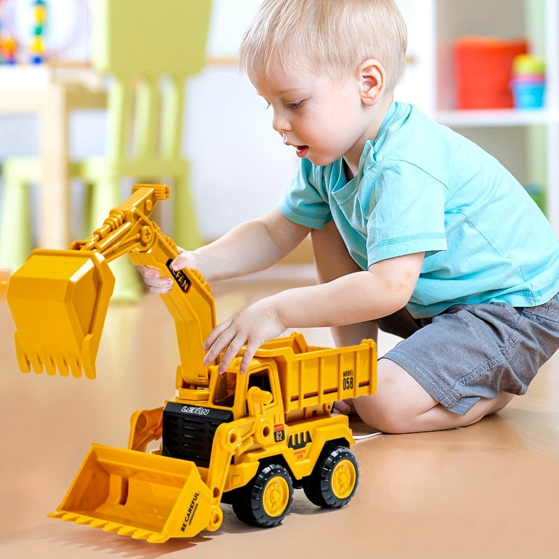Construction Playset with Excavator Pusher and Tipper for Kids Durable Plastic
