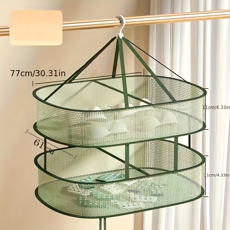 Double-Layer Drying Rack for Clothes Socks and Sweaters Plastic Mesh Flat Drying Rack