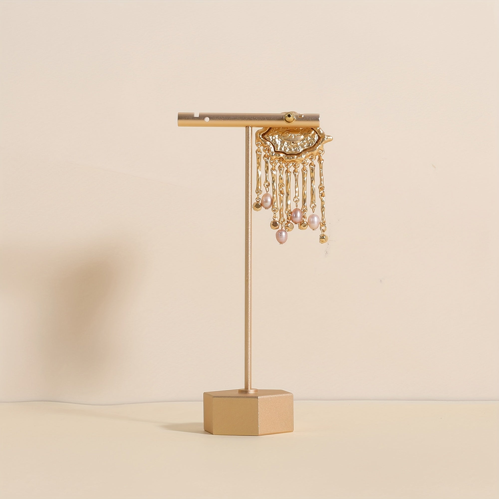 Aluminum Alloy Jewelry Display Stand Hexagon Earring Holder for Studs and Dangles