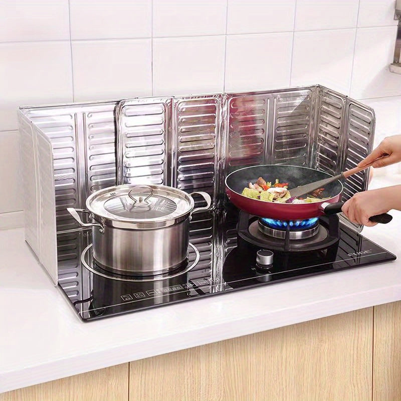 1/2pcs Aluminum Kitchen Splash Cover Stove Heat-Resistant Oil Cover Non-Food Grade Metal Baffle Cooking Accessories Stove Protector Oil Cover