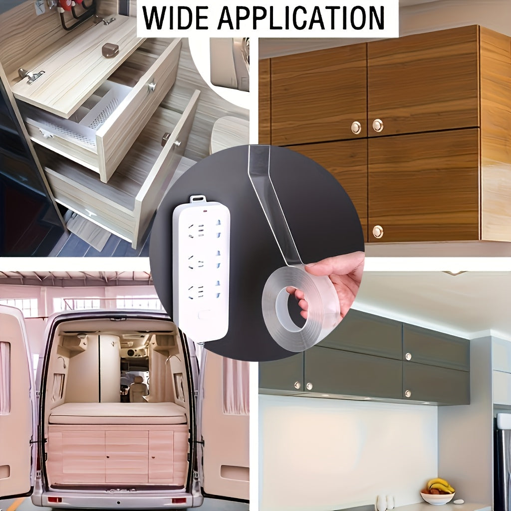 Cinta transparente impermeable de doble cara para uso en cocina y baño 1 pieza