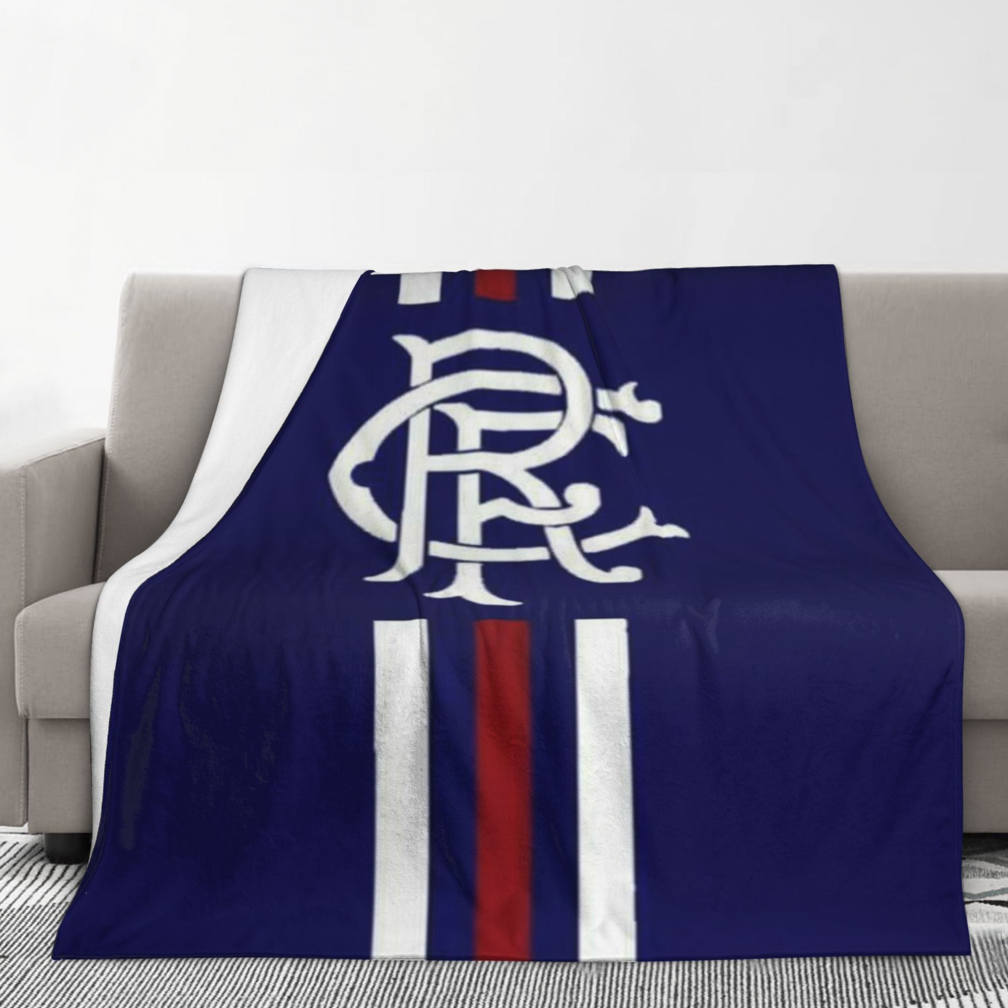 Football Club Printed Flannel Fleece Blanket for Bed or Sofa, Soft Plush Material