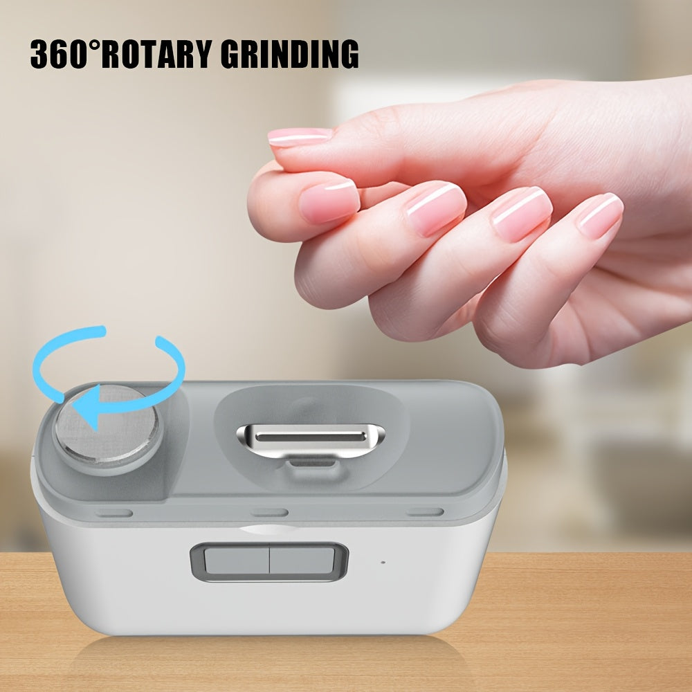 Electric Nail Trimmer 2-in-1 USB Rechargeable Manicure Pedicure Nail Care Device