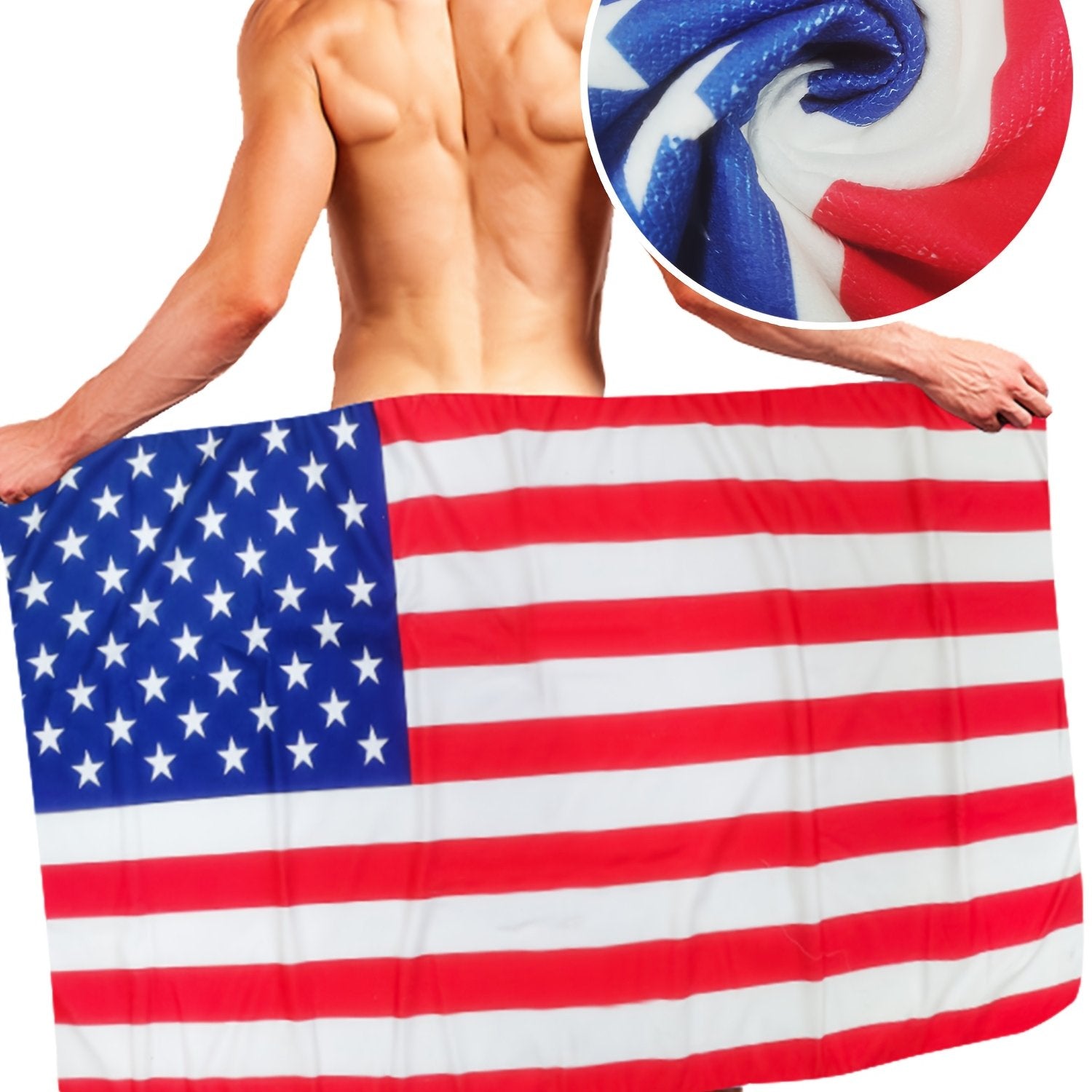 Men's Polyester Knit Pattern Bathrobe with Crew Neck and Loose Fit