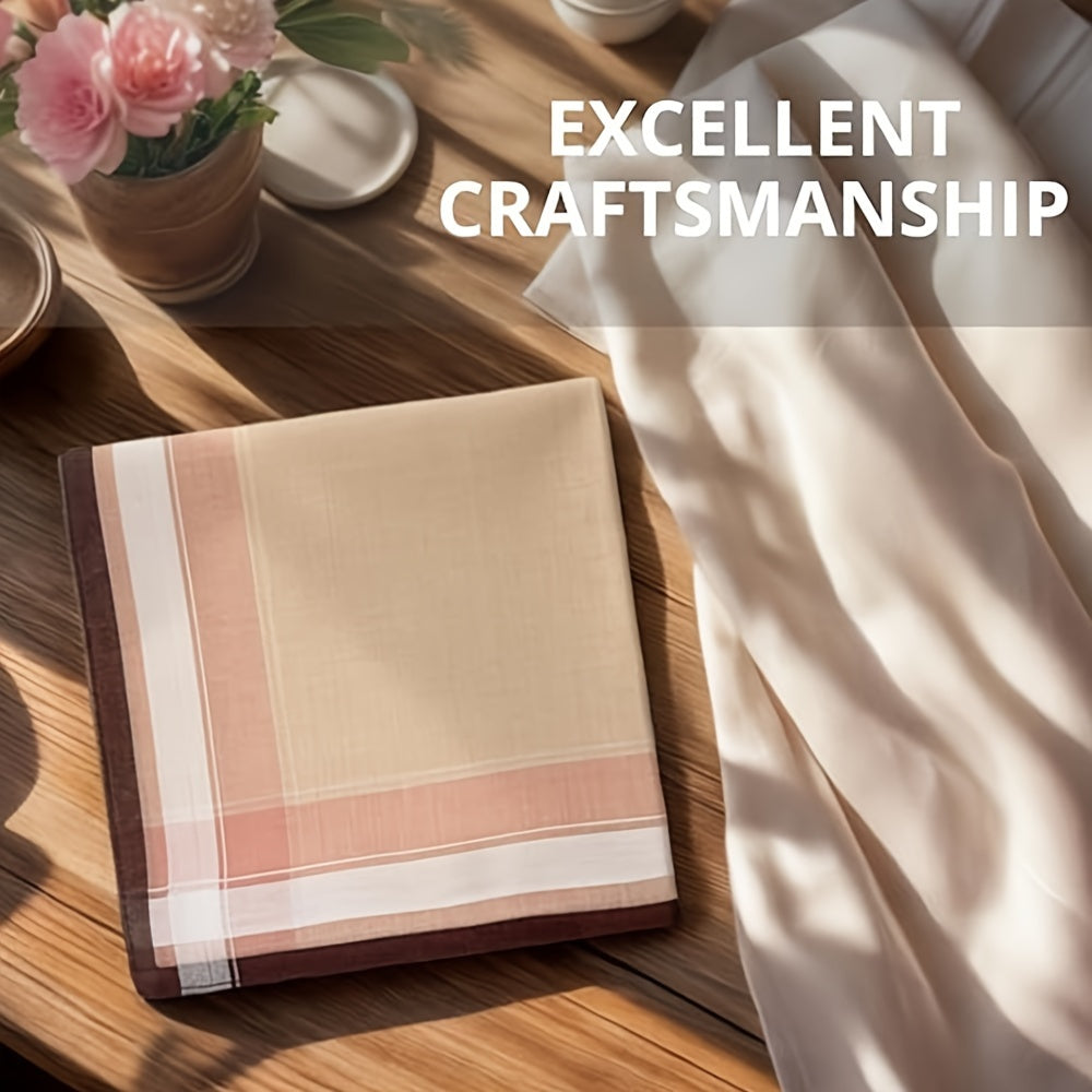 6 ta erkaklar uchun paxta sharfchalari to'plami, chiziqli naqsh bilan, yengil va mustahkam