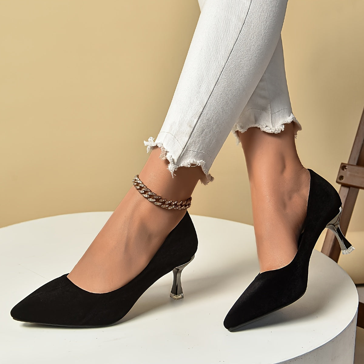 Women's Solid Color Point Toe Stiletto Heels for Wedding and Formal Occasions