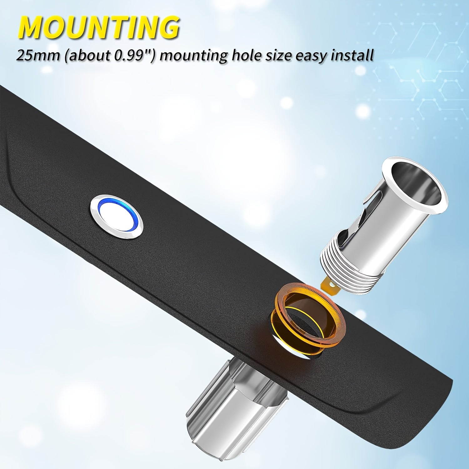 Car Accessory 12V Car Plug Replacement Push Button for Automotive Vehicles