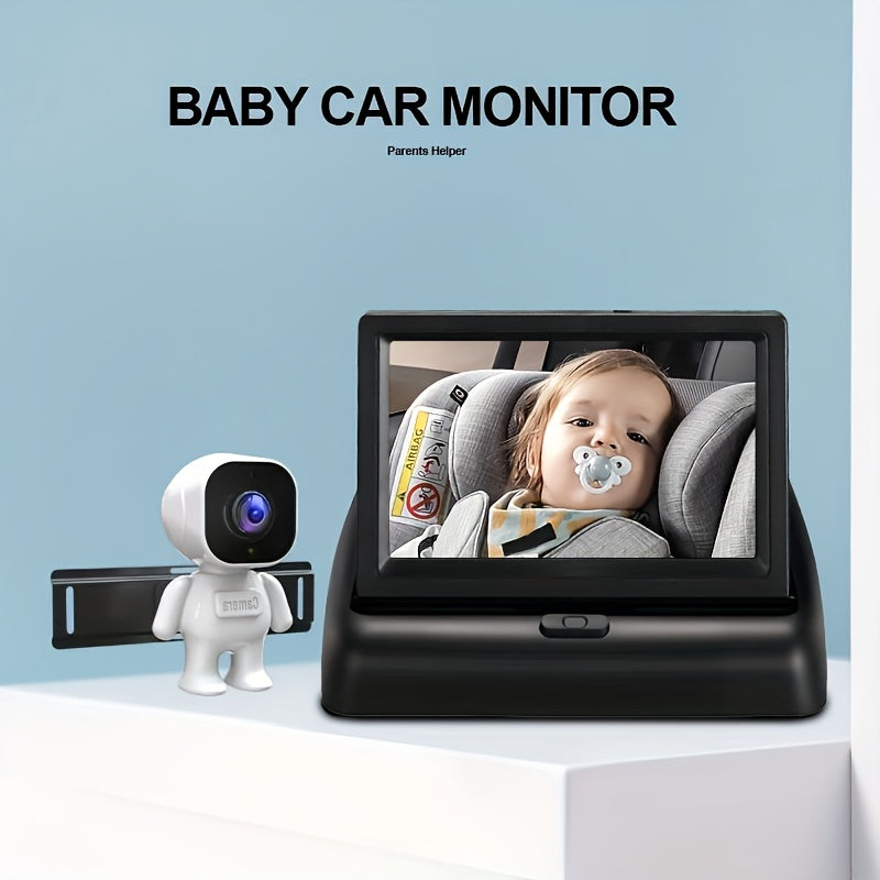 Car Seat Camera Monitor 10.92cm HD Display Night Vision Wide Angle Toddler Safety