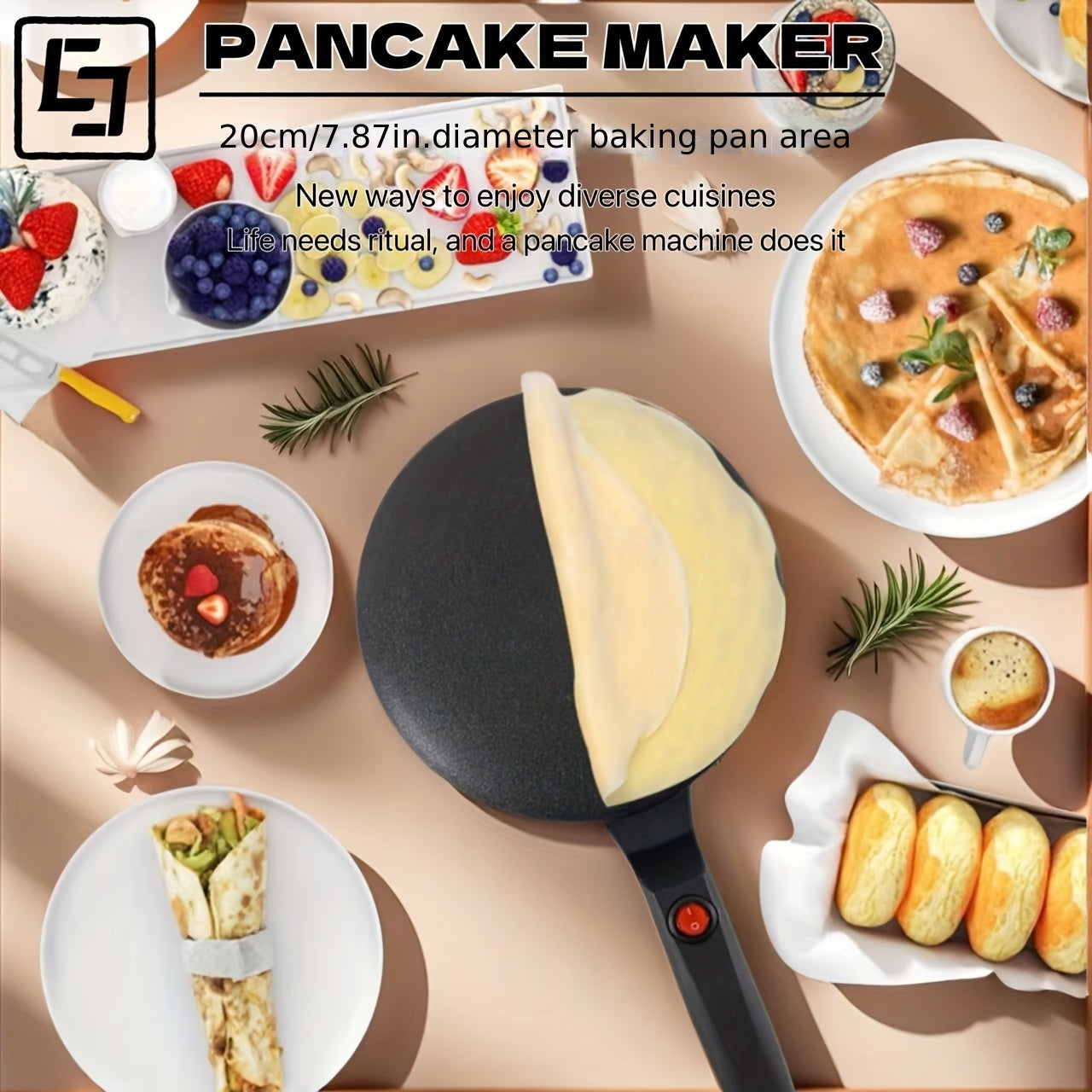 Pankeklar, vafli, tuxum va sendvichlar uchun ideal elektr griddle. Kompakt, bardoshli alyuminiy dizayn va haroratni boshqarish. Uy, ofis, yotoqxona yoki avtoulovda foydalanish uchun mukammal. Batareyaga ehtiyoj yo'q.