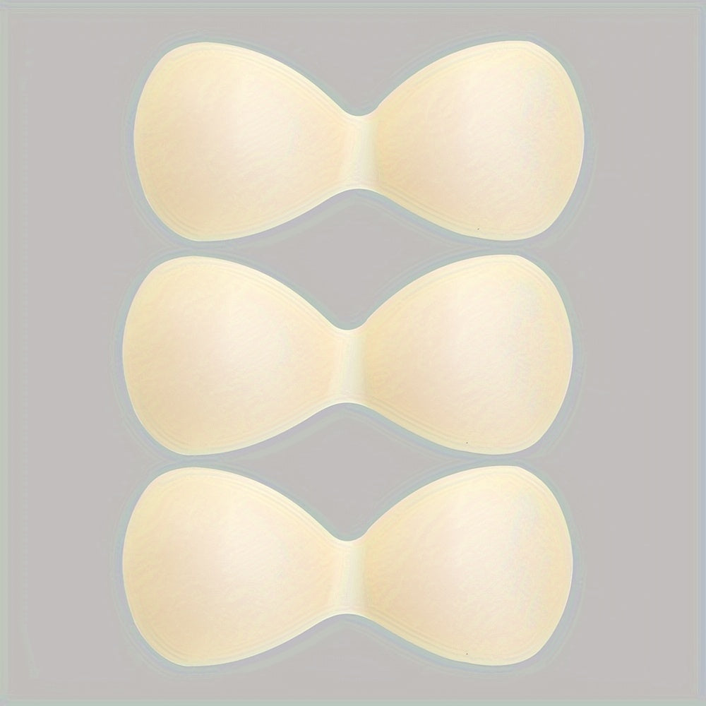 Set of 3 Women's Cotton Breathable One-Piece Bra Pads for Underwear