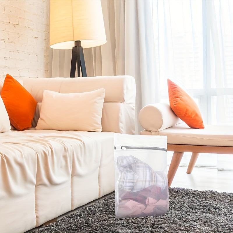 Juego de 4 bolsas de malla grandes con cremallera para ropa delicada, calcetines, ropa interior y organización de viajes