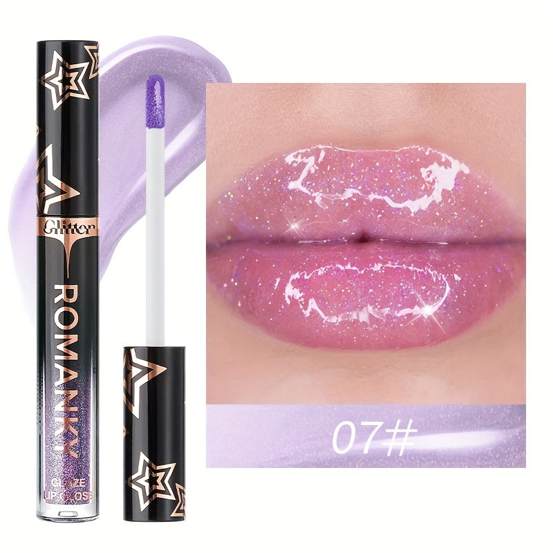 Women Pearlescent Liquid Lip Gloss Long-Lasting Shine Colors Orange Pink Red