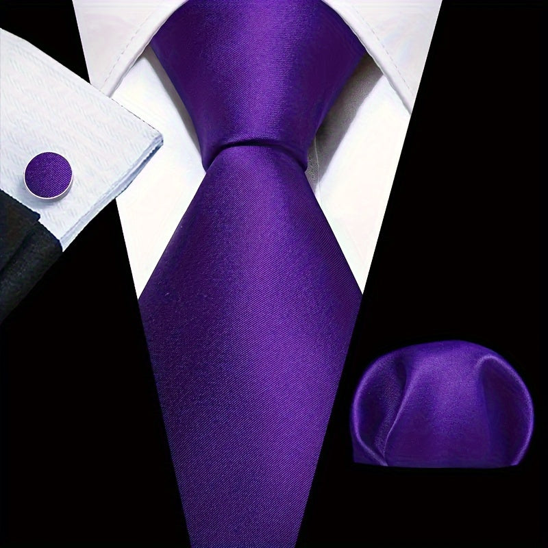 Men's Solid Color Ties Set Black Red Blue for Business Weddings Gifts
