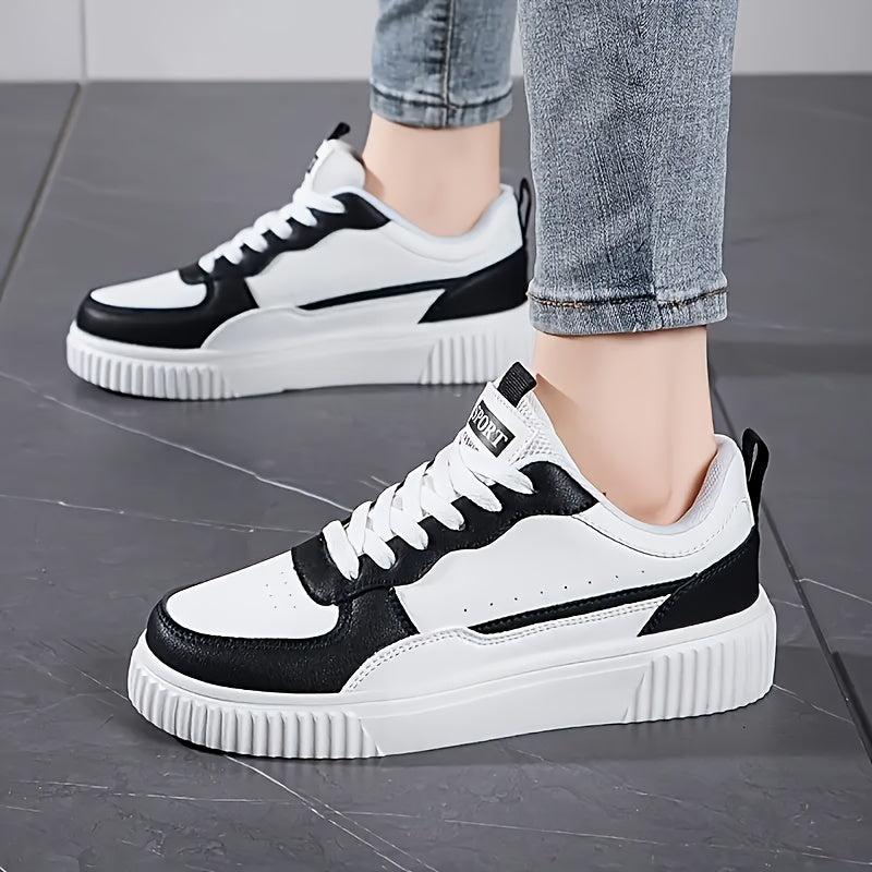 Women's White Casual Sneakers Lightweight Breathable Low-Top Shoes