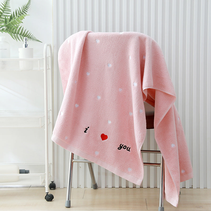 1 to'plam Sevishganlar kuni juftlik sochiqlari, yurak tikuv dizayni, qalin sof paxta material, 1 sochiq + 1 hammom sochiqni o'z ichiga oladi