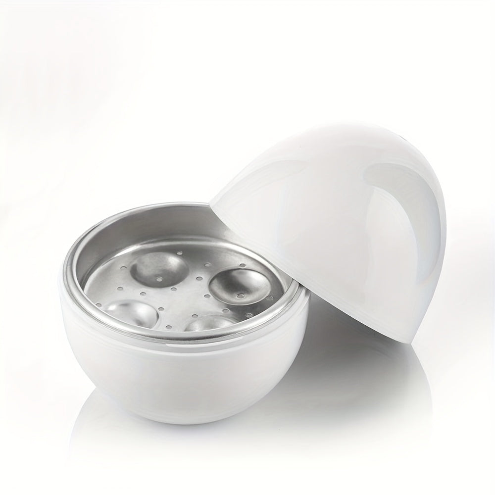 Kichkina mikroto'lqinli pechda tuxum pishirgich, yumshoqdan qattiqgacha bo'lgan tuxumlar uchun, idishga mos keladigan tuxum shaklidagi dizayn, idish yuvish mashinasiga mos keladi