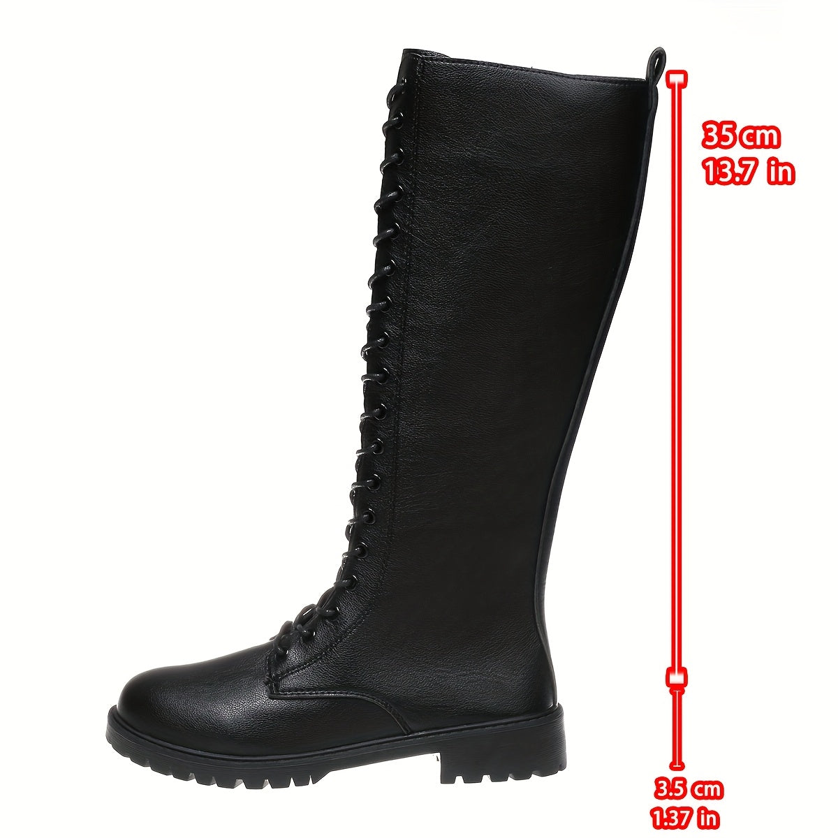 Women's Knee-High Boots Casual Western Style Solid Color Round Toe Mid-Heel