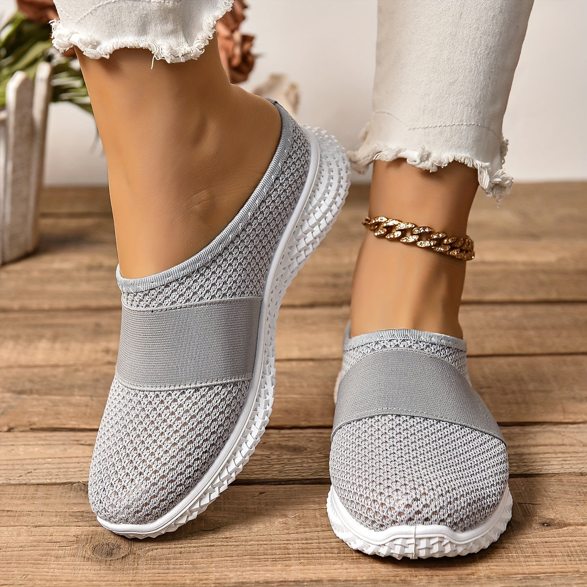 Women's Mesh Slip-On Shoes with Comfortable Sole for Summer
