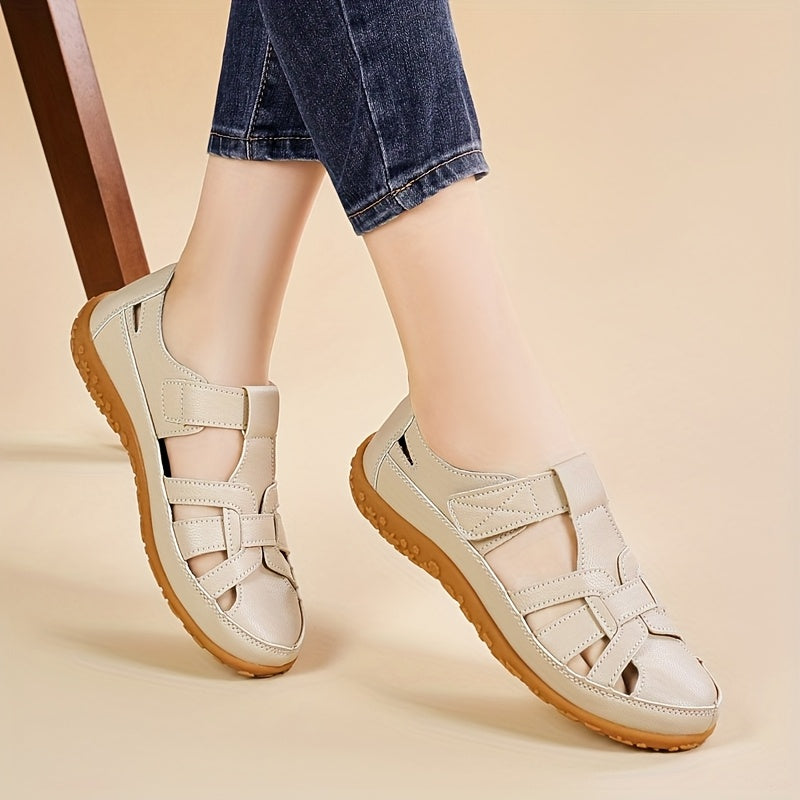 Women's Casual Flat Sandals with Adjustable Straps and TPR Sole