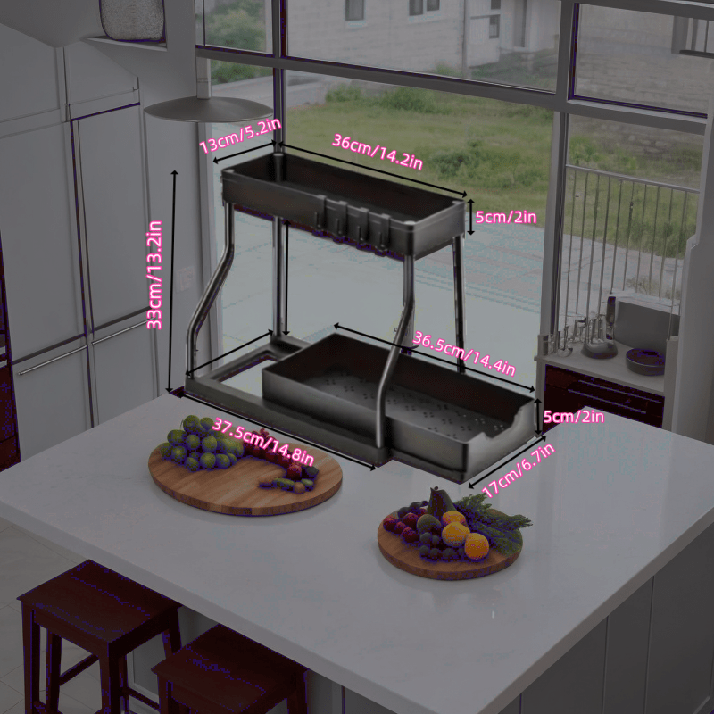 Kengaytiriladigan Edge Dish Rack, ikki qavatli olib tashlanadigan plastinka qabul qiluvchi va tashkilot uchun mo'ljallangan
