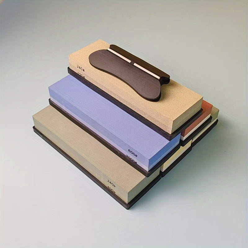 Juego de piedras de afilar de doble cara para herramientas de exterior, material antideslizante y duradero