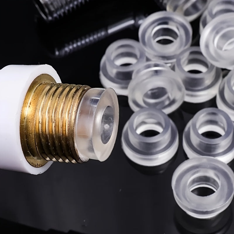 Universal silikon kran muhrlash qopqog'i, plastik quvur uchun suyuqlik o'tkazmaydigan muhr halqasi, qulflanadigan qisqich bilan kauchuk quvur to'siqi, uy quvurlarida suv o'tkazmaydigan kran muhr yuvgichi.