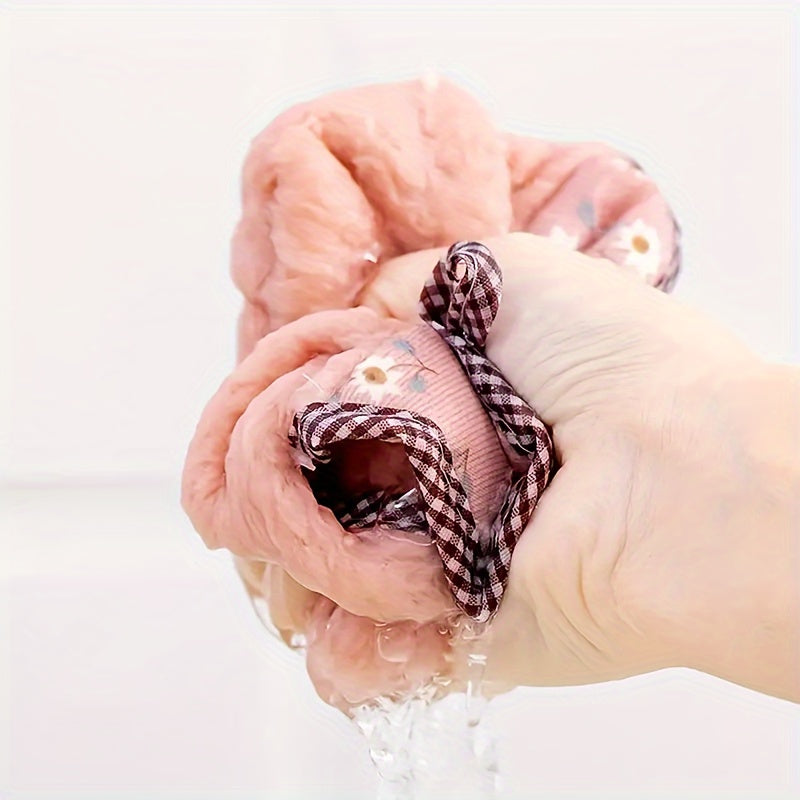 Coral Velvet Kitchen Hand Towels Set with Fruit Pattern Absorbent Hangable