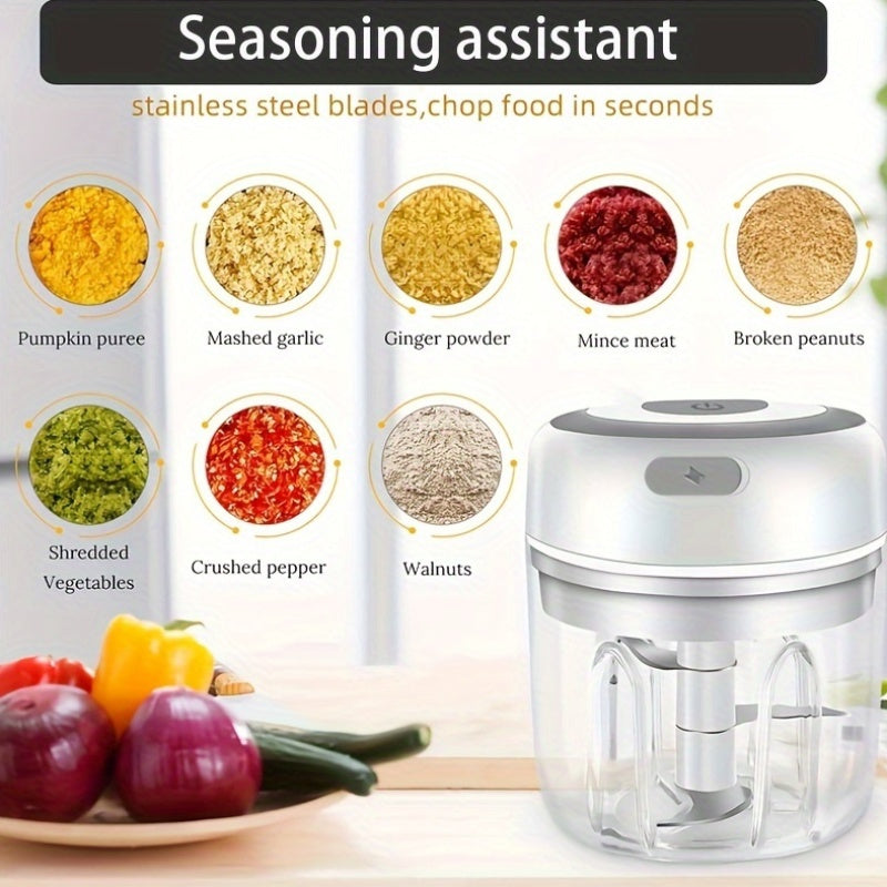Electric Mini Garlic Chopper 250ml USB Rechargeable Food Processor