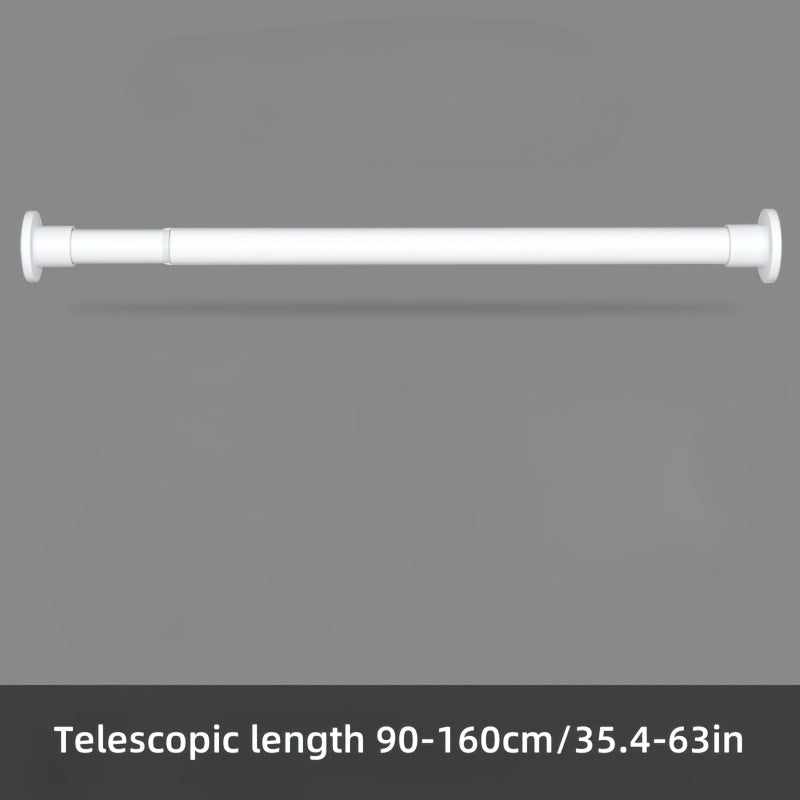 Barra de cortina telescópica de metal ajustable con tensión de resorte, diseño sin taladro para ducha y ventana