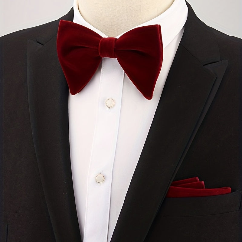 Men's Bow Tie and Pocket Square Set for Weddings Parties and Gifts