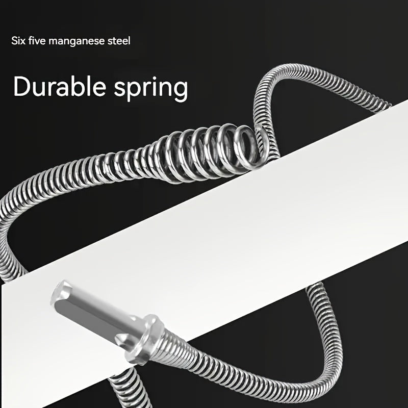 Dispositivo eléctrico de dragado de tuberías para obstrucciones en inodoros y cocinas con serpiente de drenaje y resorte de extensión
