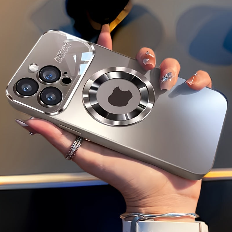 Роскошный стеклянный чехол для телефона для iPhone 15 Pro Max с защитой объектива камеры, беспроводной зарядкой, ударопрочный, ультратонкий